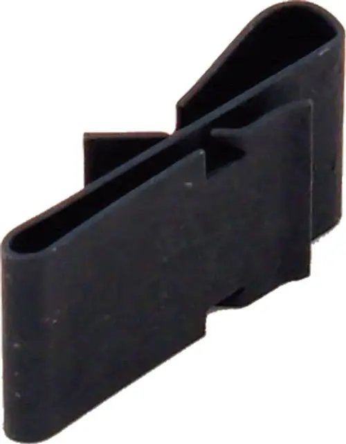 Schwarze Befestigungsklammer, geeignet für verschiedene Anwendungen. Produkt von Wolf, einfach zu montieren und robust für langlebige Nutzung.